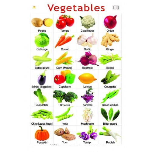 CHART LRG VEGETABLES 75X50CM Discount Cash and Carry